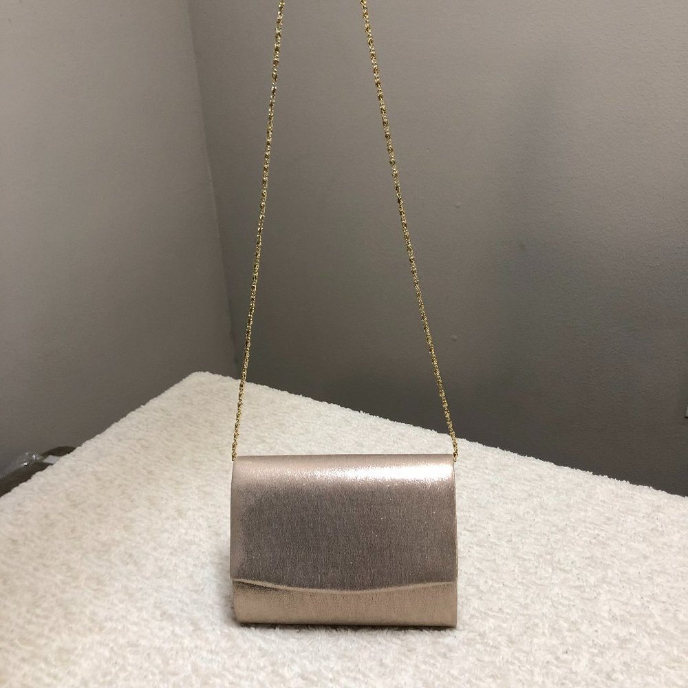 Gold Shiny Glittery, Clutch, Evening Cocktail Wedding Party, Purse, NWOT